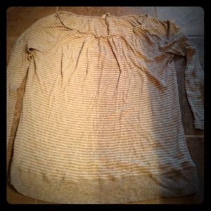 Old Navy gray and white stripes shirt
