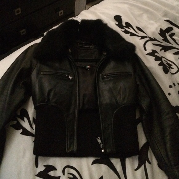 Knoles & carter leather jacket wit fur