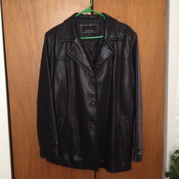 Genuine black leather jacket