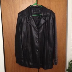 Genuine black leather jacket