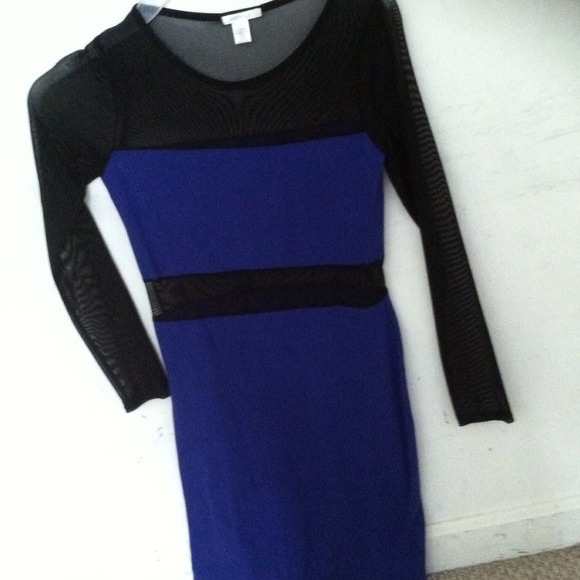 Black and blue long sleeve short party dress - Picture 1 of 1
