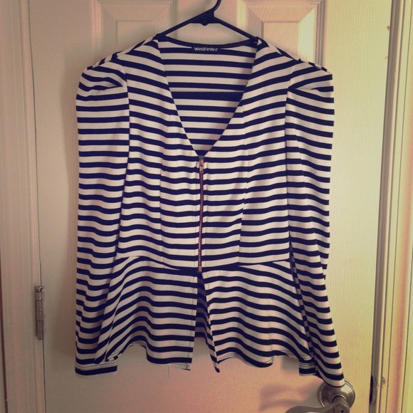 Striped Peplum Top