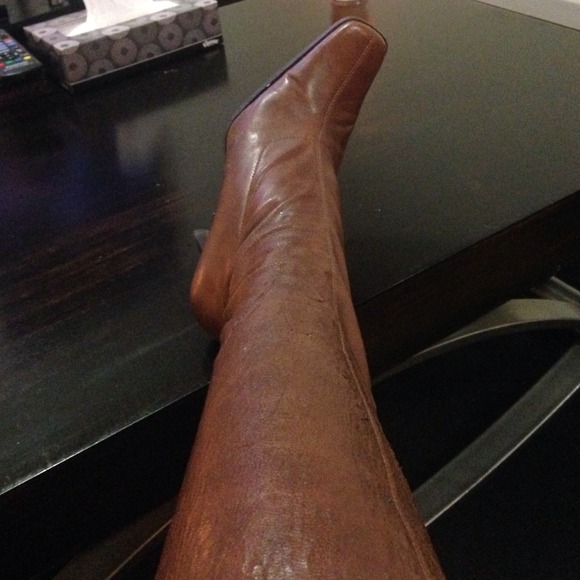 Brown knee high boots
