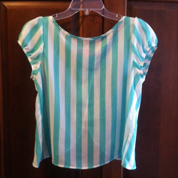 Mint and white striped shirt
