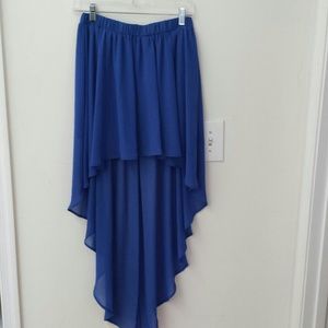 Lush Hi Low Skirt in Blue S