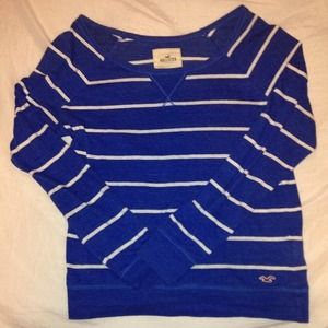 Blue and white striped Hollister sweater