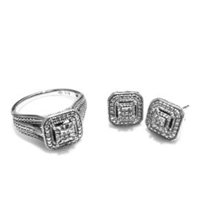 Sterling silver ring and matching earrings