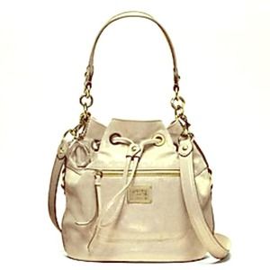 Coach Poppy Leather Metallic Gold Cinch Bag