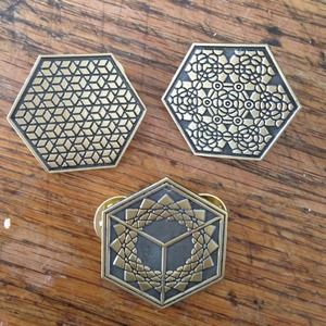 Gold Sacred Geometry Pins