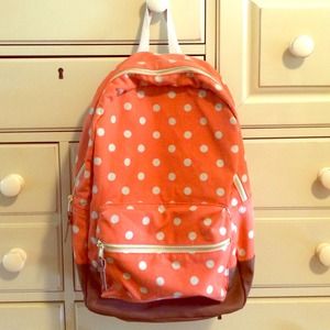 Madden Girl Orange Polka Dot Backpack