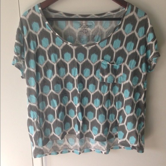 Blue and grey crop top