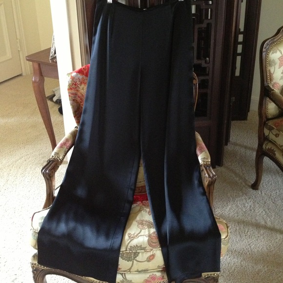 Black satin pant