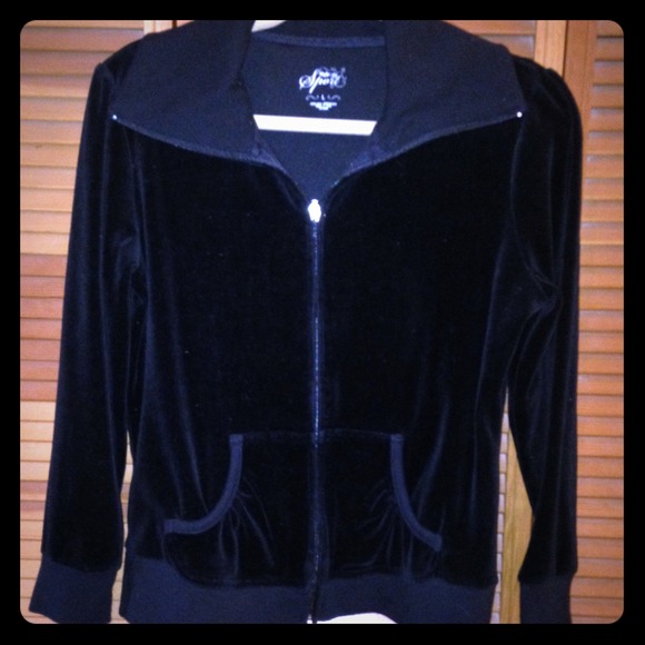 Style & co Sport black Velor jacket