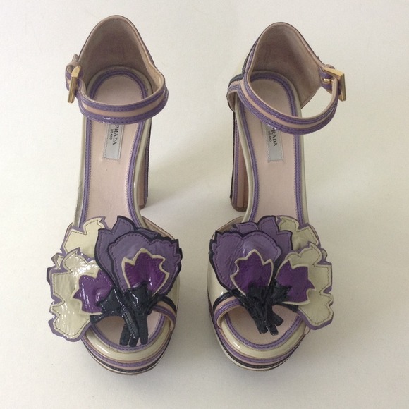 Prada Patent Platform Shoes Embellished Size 35.5 - Picture 2 of 4