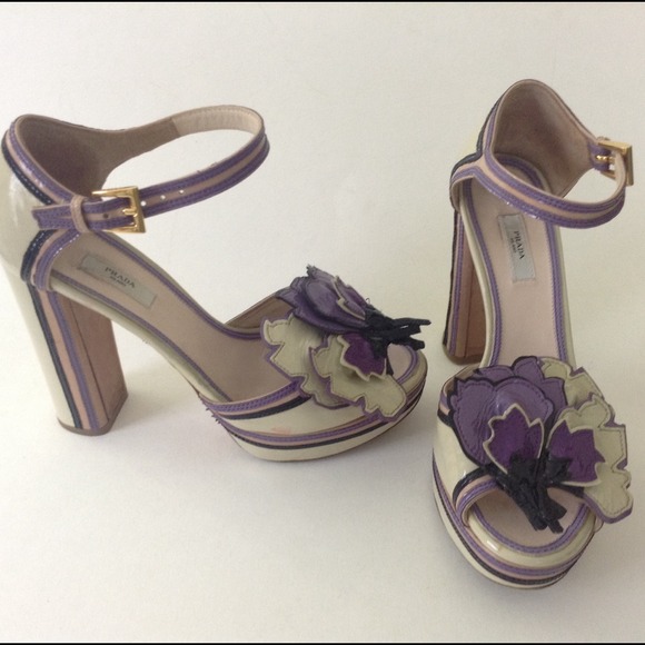 Prada Patent Platform Shoes Embellished Size 35.5 - Picture 4 of 4