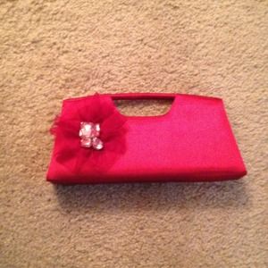 Beautiful red satin clutch!