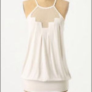 Anthropologie gold & ivory top