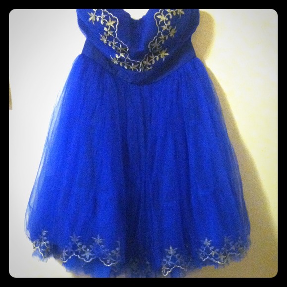 Blue/Gold Prom Dress NWT|Modcloth