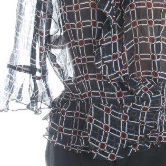 NEW Jones New York sheer dressy blouse 8 P - Picture 2 of 3