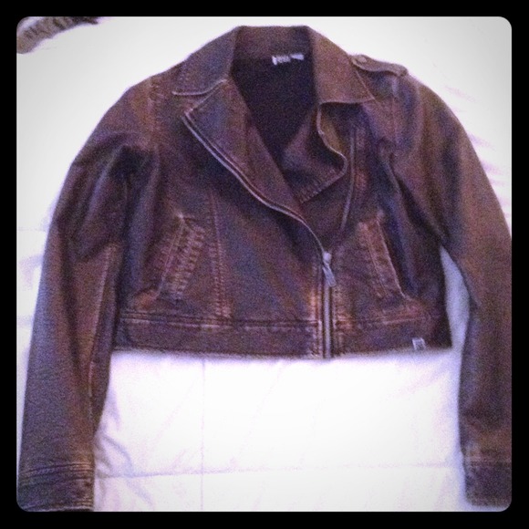 ROXY brown leather jacket  NWOT