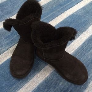 Ugg ankle boots black suede