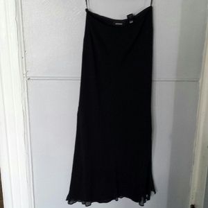 Express black silk maxi skirt