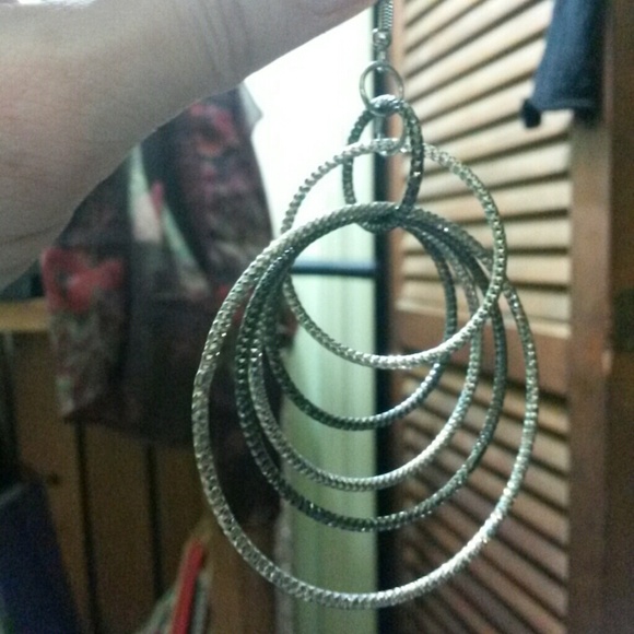 2 pair of silver oversided earrings