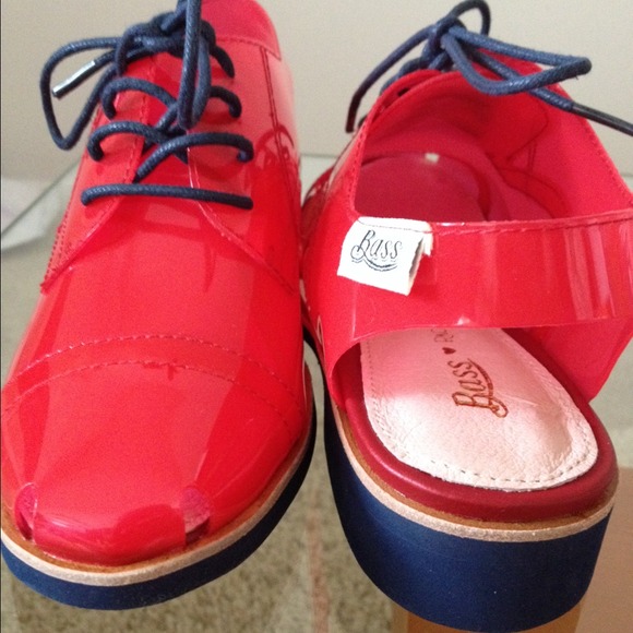 Bass by Rachel Antanoff Shoes - Sling back red jelly oxfords!