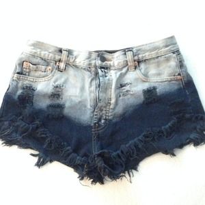 Ombré high waisted shorts