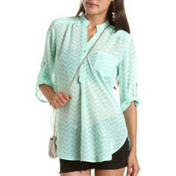 Sheer chevron top