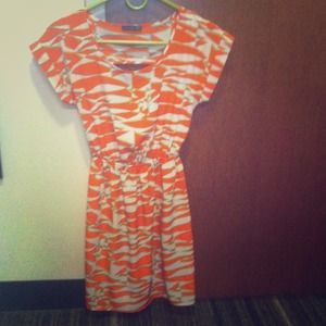 Orange print dress
