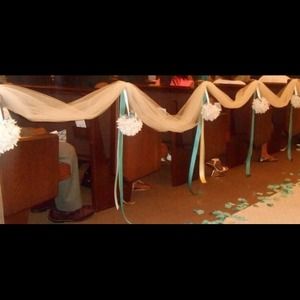 Wedding decor16 flower balls, tulle, and pew clips