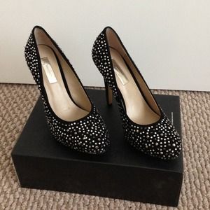 I.N.C Crystal Black Suede Stiletto Heels