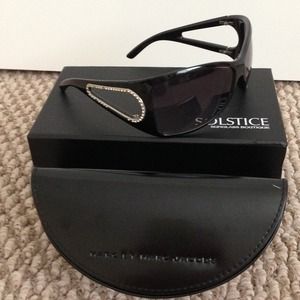 Marc Jacobs Black Rhinestone Wrap Sunglasses