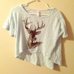 High low powder blue deer top