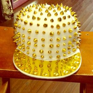 Handmade studded white cap / hat