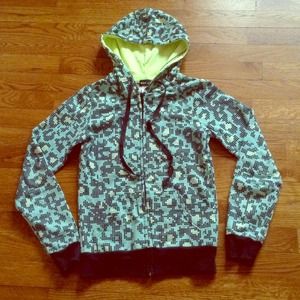 Pixel Pattern Zip Hoodie