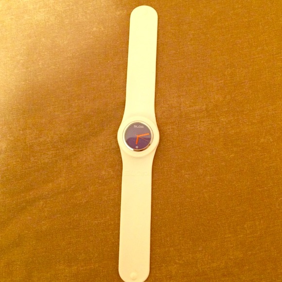White rubber slap watch