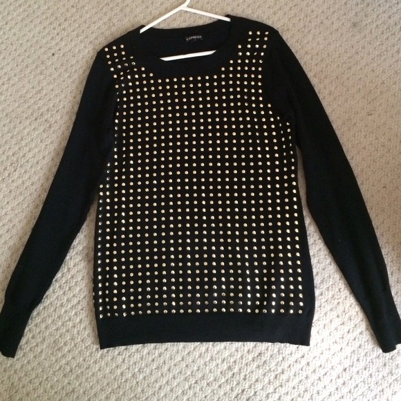 Express gold button sweater