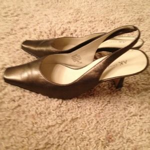 Bronze slingback heels