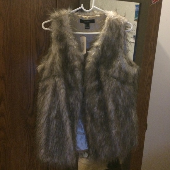 Taupe colored fur vest