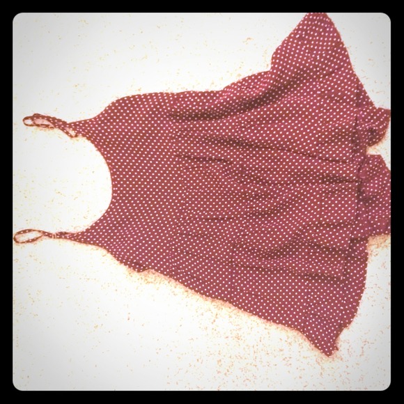 RARE brandy melville maroon polka dot jada dress