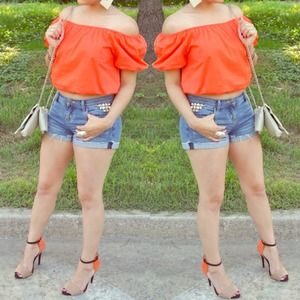 Orange off shoulder top