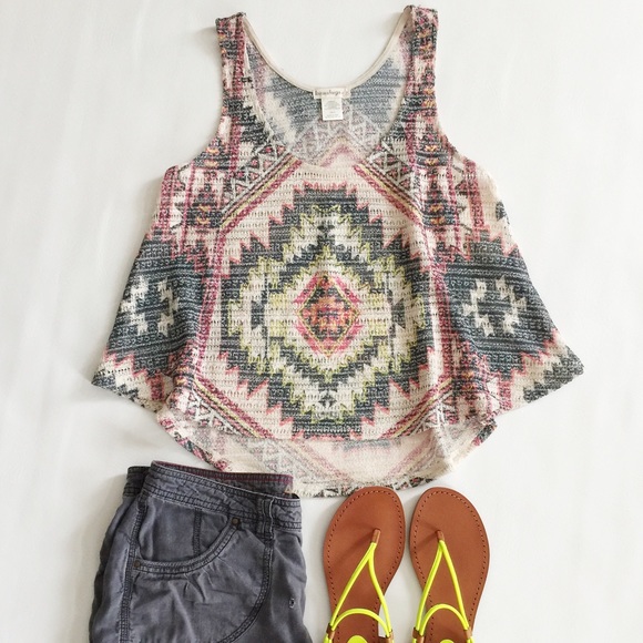 Love On A Hanger Tops - Boho Aztec Top