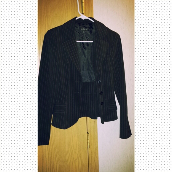 Pink and black stripe jacket suit