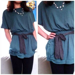 Dark green loose fit Top