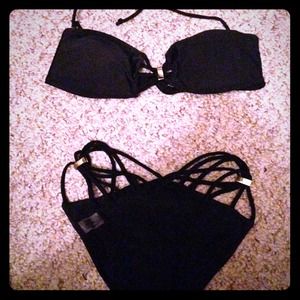 Black halter string bikini. Click for better pics!