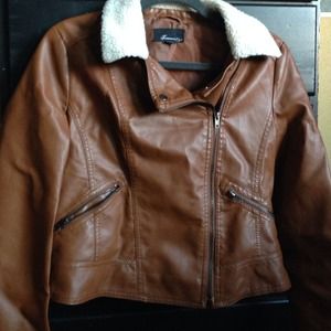 Brown leather jacket