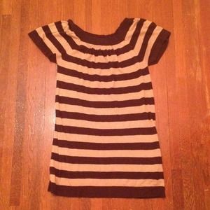 Brown and Gold tunic sweater top