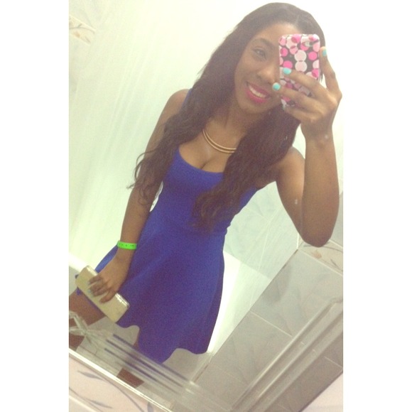 Metallic Detail Skater Dress